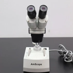 AMScope Binocular 1x, 3x Microscope with WF10x Eyepieces ST-30-2L Scientific Lab - Picture 1 of 7