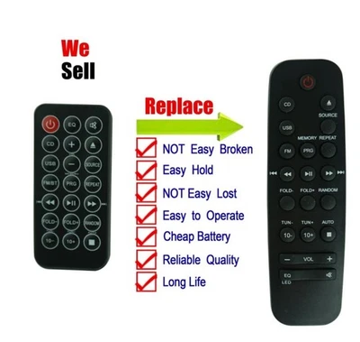 Remote Control For JVC MX-D328B RM-SMX530R Stereo CD Micro Hi-Fi Audio System - Image 1 of 4