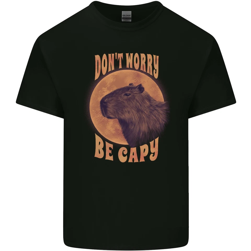 Dont Worry Be Cappy Funny Capybara Kids T-Shirt Childrens - Image 1 of 2