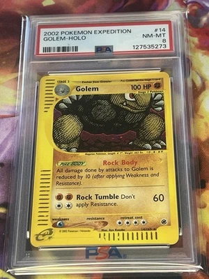 PSA 8 - Pokemon GOLEM - Expedition Base Set Holo - 14/165 - RARE - Image 1 of 2