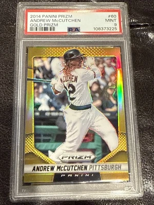 Andrew McCutchen 2014 Panini Prizm GOLD /10 Rare Parallel Pirates Card #60 PSA 9 - Image 1 of 2