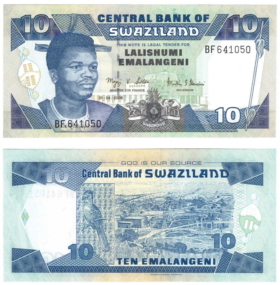 2006 Swaziland 10 Emelangeni Banknote UNC P29 - Image 1 of 1