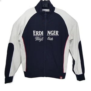 Erdinger Weissbrau Men's Black White Large Track Jacket Sweater Classic Logo - Picture 1 of 11