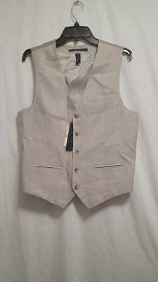 Perry Ellis Linen/Cotton Waistcoat Vest Size L Natural - Image 1 of 4