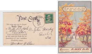 TurtlesTradingPost- Illinois - Anchor, IL 1948- Hand Cancel- Rally Day Postcard - Picture 1 of 3