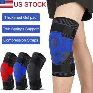 Sports Knee Brace Gel Pad Support Compression Sleeve Arthritis Joint Pain Relief - Picture 1 of 23