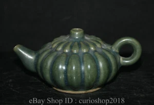 5.2 " Ancient China Yue Kiln Porcelain Dynasty pumpkin Pattern Portable Teapot - Picture 1 of 6