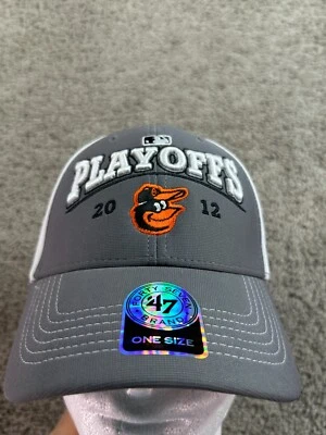 Baltimore Orioles Hat Mens One Size Gray White 2012 Playoffs Olympia - Image 1 of 4