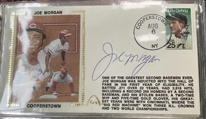 1990 Joe Morgan Signed Cooperstown Gateway Cachet FDC Cover Autograph HOF REDS - Picture 1 of 1