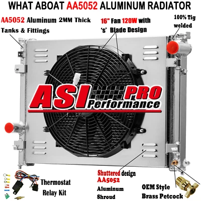 ASI 3 Row Radiator Shroud Fan For 2005-2009 Dodge Charger Magnum Chrysler 300 Foto 1 de 4