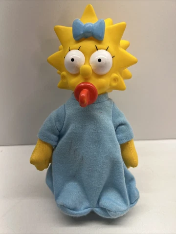 Vintage The Simpsons Maggie Simpson Plush Figure Doll 7" Tall Burger King 1990 Cover