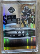 2006 HINES WARD PLAYOFF JERSEY LOGO PATCH STEELERS #20/30 leaf GAME USED PRIME