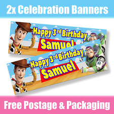 Personalised Toy story Banners Birthday / Celebration  - Any Name & Age x 2