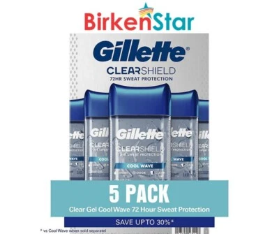 Gillette Cool Wave Clear Gel Men's Antiperspirant and Deodorant (3.8 oz., 5 pk.) - Image 1 of 4