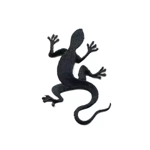Parche bordado para planchar Black Lizard Gecko - Elegante y misterioso - Imagen 1 de 2