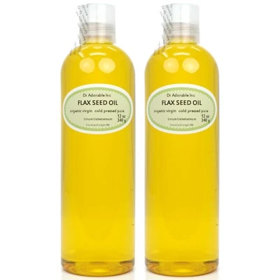 DR.ADORABLE FLAX SEED FLAXSEED OIL LINSEED OIL PURE COLD PRESSED 4, 8, 12, 36 oz, GALLON!!