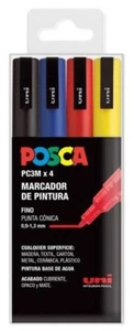Estuche 4 rotuladores posca PC3MR uni-ball colores basicos - Photo 1/1