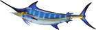 Décor mural métal bleu marlin intérieur métal poisson art mural grand poisson suspendu