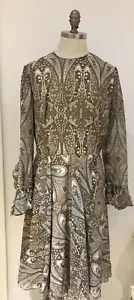 Vestido de cachemira de lujo beige/marrón de lujo de la marca ""Cresta Couture" década de 1970, busto de 38 - Imagen 1 de 8