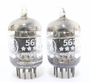 Match 1 Pair GE 5670 5 STAR 3 mica SQ getter TUBES = 2C51 396A Western Electric - Picture 1 of 5