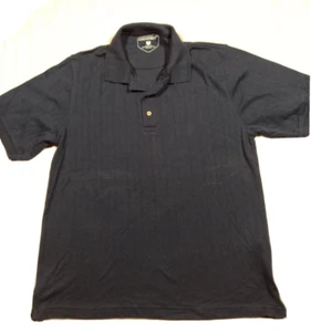 Polo Mens Large Navy Blue Golf Ribbed Rugby Shirt Short Sleeve Size Blank EUC - Picture 1 of 12