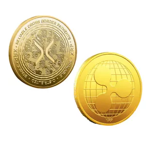 Ripple Coin Physical Crypto Challenge Coin Gold Plated Medal XRP Sammlerstück - Bild 1 von 8