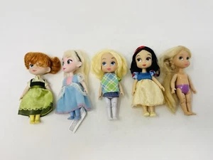 Menge 5 Disney Animators Sammlung Mini 5" Puppe-Schneewittchen, Anna, Elsa, Rapu - Bild 1 von 2