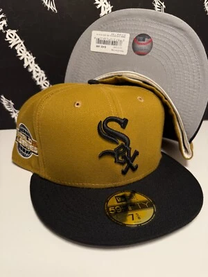 Nuevo con etiquetas New Era 59Fifty Chicago White Sox 2005 Serie Mundial Trigo Marrón Sombrero Ajustado Foto 1 de 3