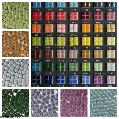 100件装方形瓷砖马赛克陶瓷彩色艺术装饰手工DIY 9.5*9.5*5毫米 — 第 1/4 张图片