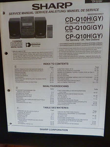 Manual de servicio original Sharp CD-Q10H CD-10G CP-Q10H - Imagen 1 de 1