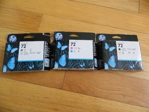 2025/4 AUTHENTIQUE SET 3 HP 72 TÊTE D'IMPRESSION DESIGNJET T610 T1100 C9380A C9383A C9384A - Photo 1/1