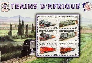 GUINEA TRAINS OF THE AFRICA STAMPS SHEET OF 6 MNH 2002 RAILWAYS TRAIN RAILROAD 1 - Picture 1 of 1