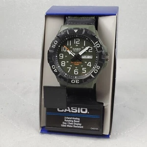 CASIO MRW210HB QUARTZ 3-HAND ANALOG GREEN BLACK MEN'S WATCH NEW  - Picture 1 of 4
