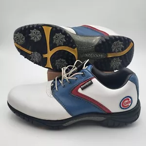 Chicago Cubs FootJoy MyJoys 9 M White Blue Red Golf Shoes Soft Spikes 54240 - Picture 1 of 15