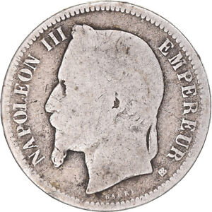 [#1045859] Coin, France, Napoleon III, Franc, 1868, Strasbourg, Petit BB, F, Sil