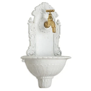 Garten Waschbecken Wandbrunnen Wasserhahn Außenwaschbecken Wasserzapfstelle - Bild 1 von 5