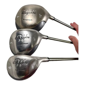 Precise Elegante Ladies RH Golf Clubs 1 Titanium Driver 3 & 6 Hybrid Hyper Steel - Picture 1 of 23