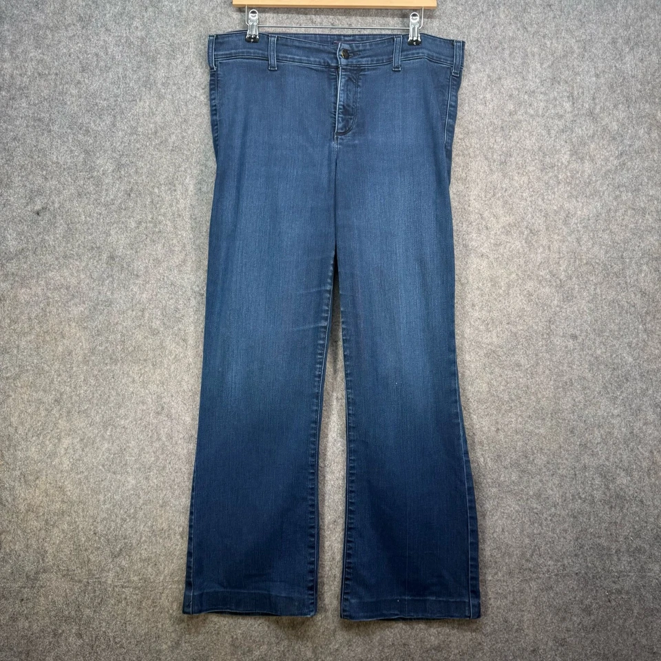 NYDJ Jeans Womens Size UK W34 L30 Blue Denim Lift-Tuck Tech Boot Cut Wide Leg - Image 1 of 4