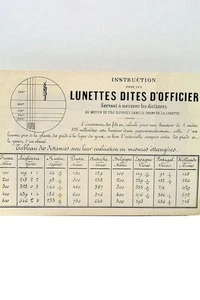 Instruction pour les lunettes dites d'officier c.1880 - Picture 1 of 3