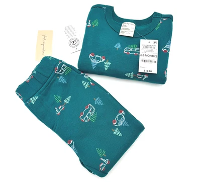 First Impressions 2-Piece Outfit Set Baby Boy 6-9 Months Green Car Tree NWT - Image 1 of 4