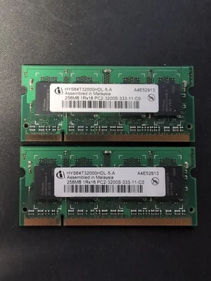 Infineon 512MB (2x256MB) PC2-3200S-333-11-C0 Memory HYS64T32000HDL-5-A - Image 1 of 2