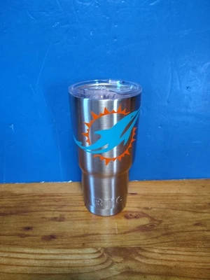 Miami Dolphins Rtic Stainless Steel Travel Tumbler EUC - Image 1 of 4