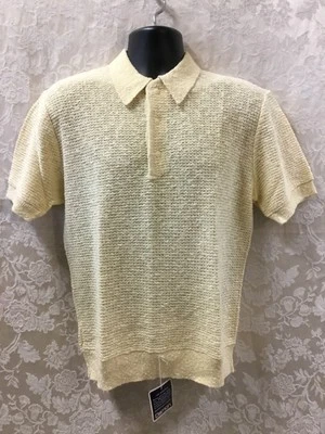 Camisa Polo Damon L Mantequilla Manga Corta Algodón Acrílico De Colección Nueva Con Etiquetas Donaldson's Foto 1 de 4