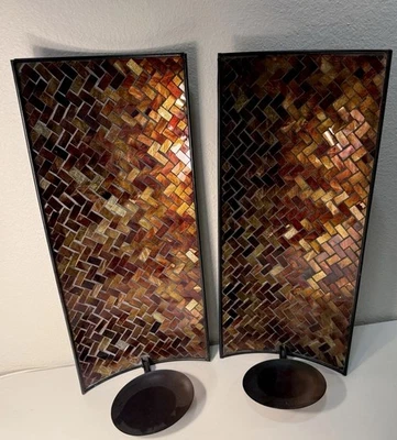 Juego de 2 apliques de pared con candelabro de mosaico 18 X 7,5 Foto 1 de 4