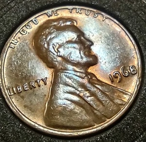 1968 Lincoln Memorial Cent Struck Off-Center Letters Touching Rim Doubled Rim - Picture 1 of 21