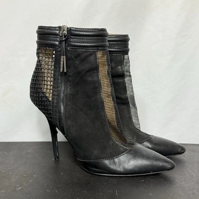 L.A.M.B. Черные кожаные ботильоны на шпильке с заостренным носком размер 8,5 M - Изображение 1 из 4