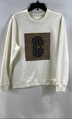 Coach Women's Cream Signature Stripe C Logo Crewneck Sweatshirt Size M - Image 1 of 4