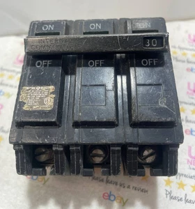 GE THQB32030 3 Pole 30 Amp 240V AC THQB Bolt On General Electric Circuit Breaker - Picture 1 of 7