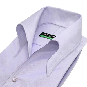 Camicia uomo vintage sera collo alto viola Oxford collo alto aperto bottoni - Foto 1 di 9