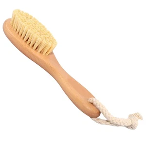 Body Scrubber Bath Brush Beech Sisal Handle for Cleaning - Picture 1 of 12